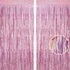 2Pcs Party Backdrop Curtains Metallic Foil Tinsel Curtain Glitter Foil Fringe Curtain Birthday Wedding Party Decoration Supplies