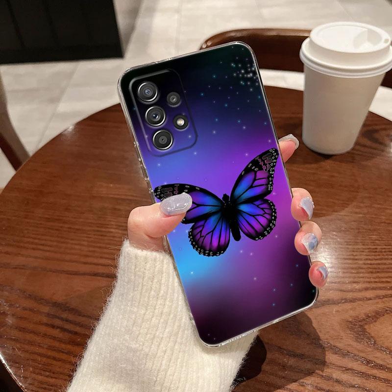 Butterfly Love Beautiful Clear Phone Case For Samsung Galaxy A56 A57 A37 A55 A54 A36 A35 A26 A25 A16 A17 A07 A52 A34 A21s Cover