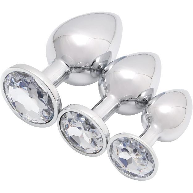 Akstore 3 Luxury jewelry design fetish butt plug(Pink)