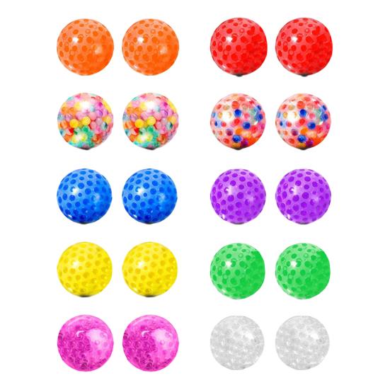 2Pcs 3.5CM Colorful Stress Ball Funny Stretch TPR Anxiety Relief Decompression Squeeze Ball Sensory Squishes Fidget Toy Kids Teens Adults Gift