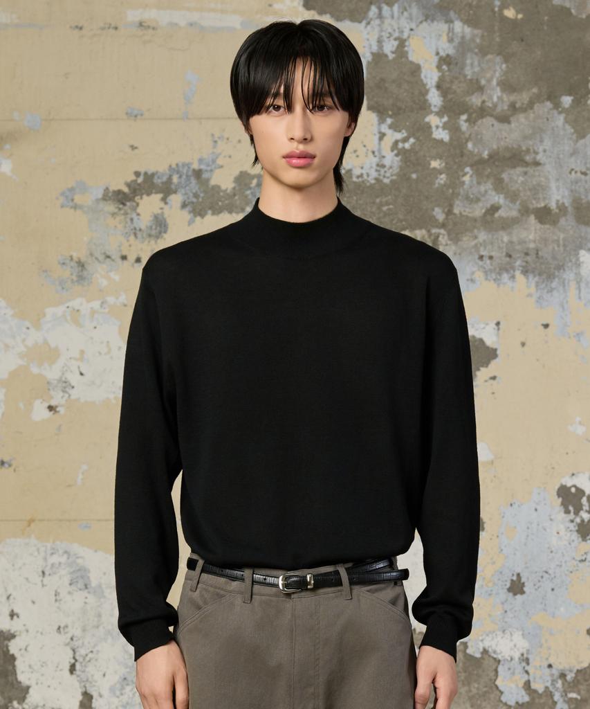 HYOJI Cashmere Blend Mock Neck Crop Knit (6 Colors)