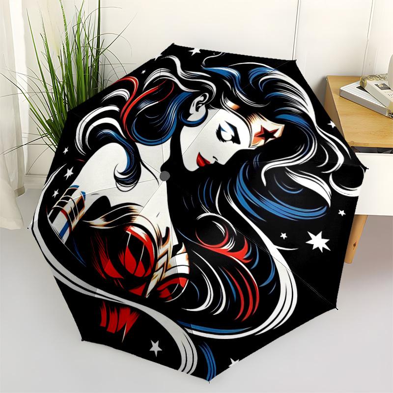 

1pc Wonder Woman, Superhero Automatic Open/Close Umbrella - 8-Rib Stability - All-Season Everyday & Formal Use, Fashion Lovers yy251022032