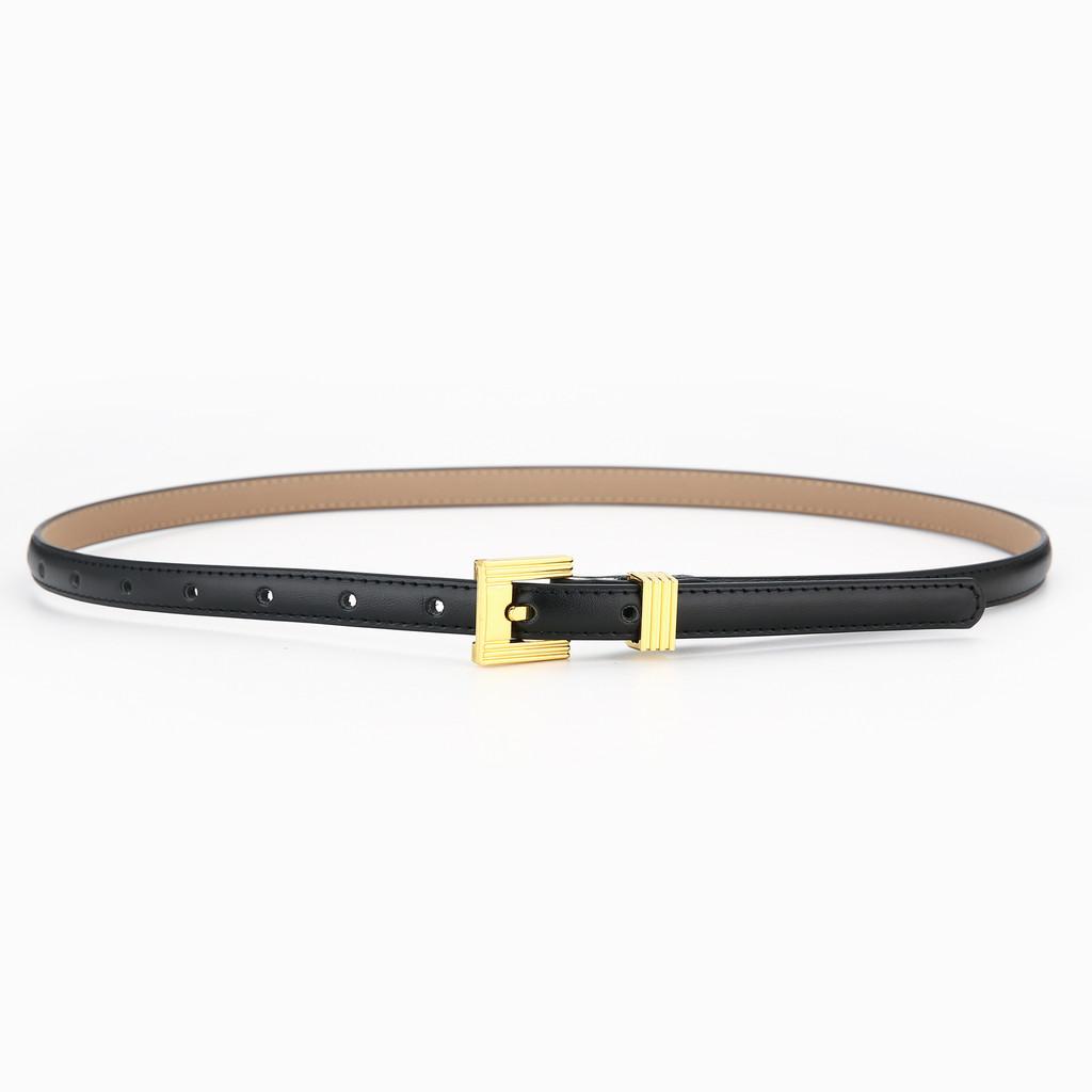 

Leather Womens Belt For Coat And Skirt Stylish Black Slim Waistband For Fashionable Looks Black
