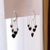 Punk Gothic Heart Earrings For Women Fashion Korean Jewelry Gifts Accessories Star Thorn Heart Colored Crystal Pendant Ear Hooks