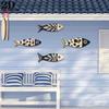 4Pcs Wooden Fish Wall Decor, Rustic Farmhouse Ocean Fish Wall Art, Vintage Beach Nautical Coastal Theme Fish Decor for Home Lake Ocean Bathroom