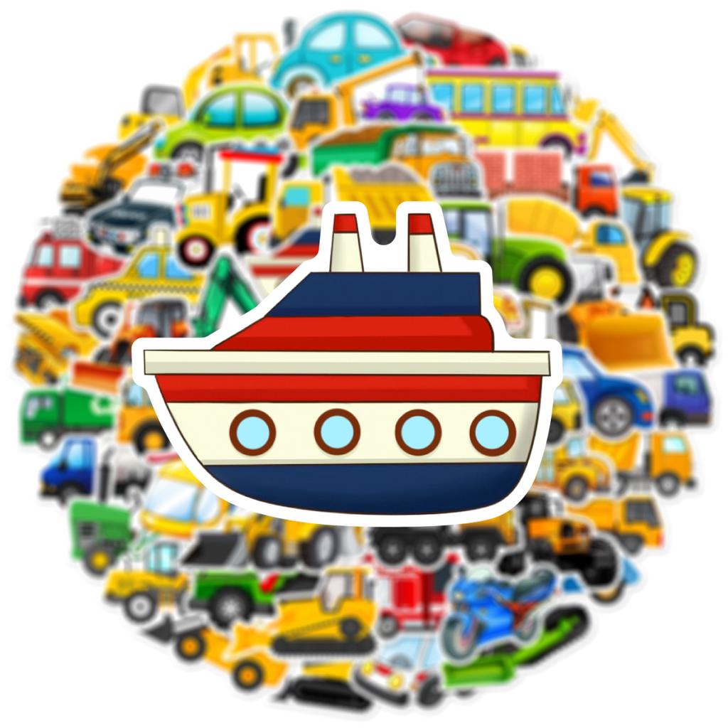 10/30/60pcs Cartoon Truck Transports Stickers for DIY Kids Teaching Scrapbooking Stationery Water Bottle Phone Laptop Helmet