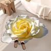 Durable Special-shaped Flower Carpet Soft Non-slip Bathroom Floor Mat Absorbent Rose Floor Mat for Living Room Tea Table Bedside