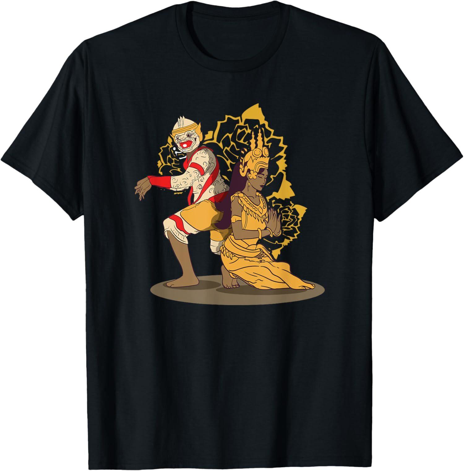Cambodia Cambodian Khmer Traditional Dance Reamker Apsara T-Shirt Mens Womens Tees Top Tops Tee S-3XL 4XL