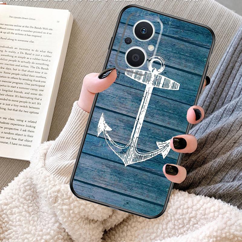 Stripes Anchor Boat Ship Case For OPPO Reno 13 13F 12 11 F 8T 7 8 10 Pro OPPO Find X8 Pro X6 X3 X5 Lite Cover Fundas