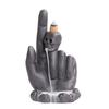 1pc Purple Clay Backflow Incense Burner, Creative Skull & Hand Design, Halloween Home Decor (Without Incense)