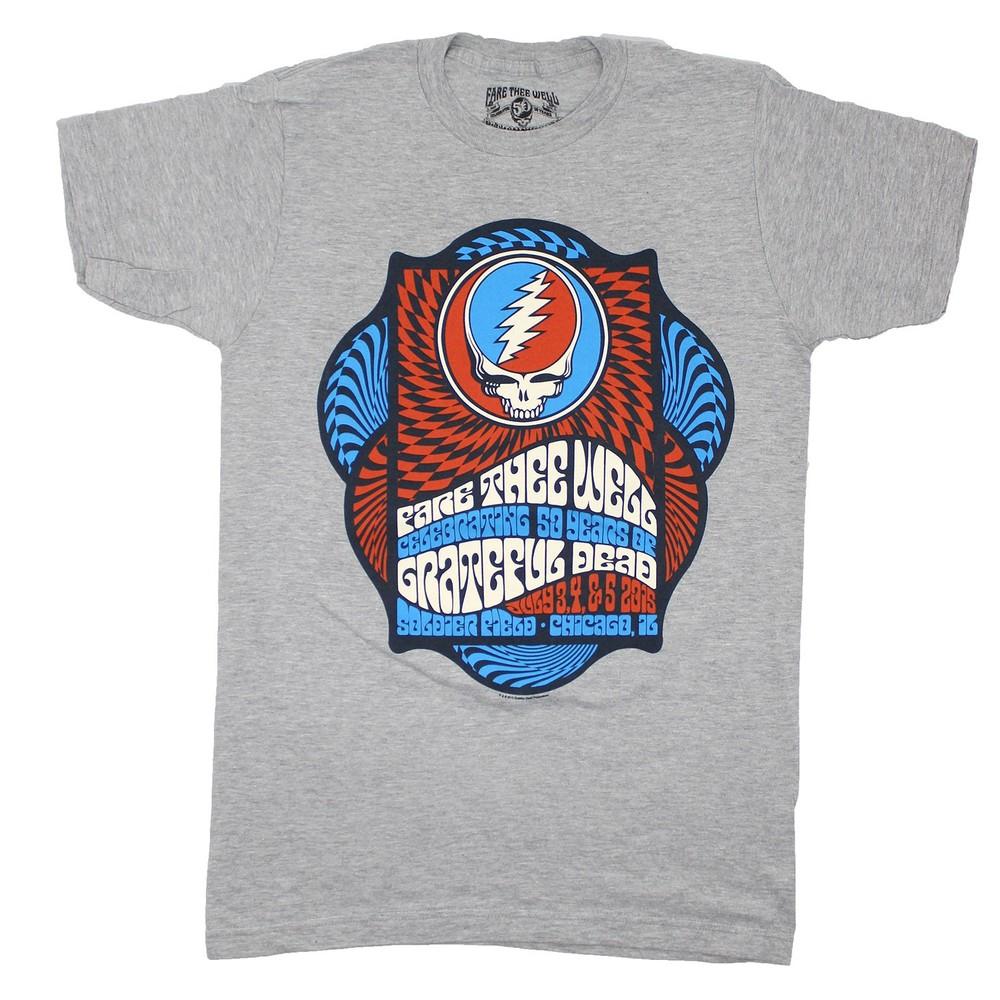 

Men s Grateful Dead Spiral SYF Chicago 2015 Tee T-shirt Heather L