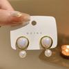 Dongdaemun Metal Hoop Pearl Earrings - Light Luxury & High-End Feel for 2026 Spring/Summer - Trendy, Elegant Personality for Women.