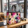 Colorful Watercolor Print Tote Bag Fashion Casual Large Capacity Portable Daily Shoulder Handbag for Women Shopping Travel