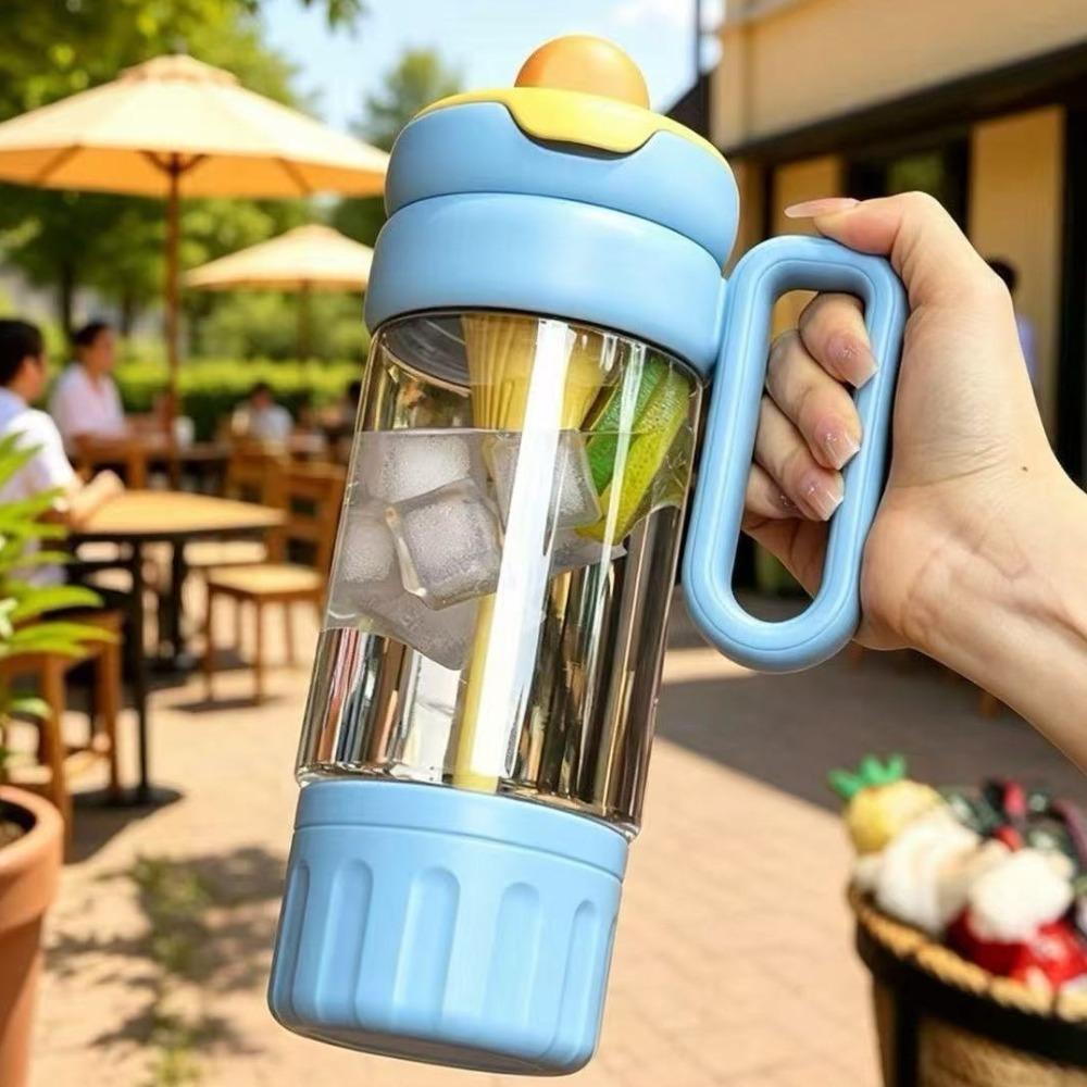 Leak-proof Portable Straw Cup Food Grade Tea Partition Cup Sports Water Bottle Summer Use
