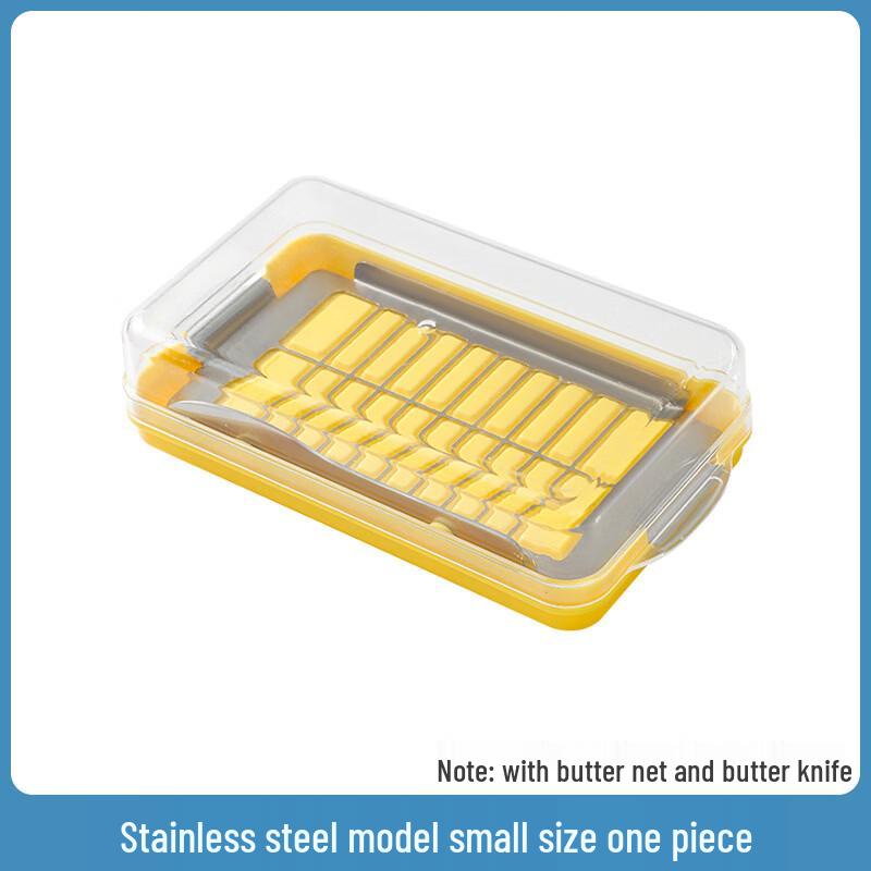 Stainless Steel Refrigerator Cheese Storage Container with Cutting Lid