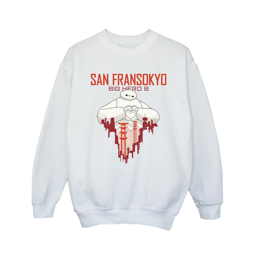 Disney Girls Big Hero 6 Baymax San Fransokyo Heart Sweatshirt