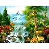 5D Diy Waterfall Diamond Painting Kit Celá kulatá vrtačka Krajina Diamantové vyšívání Mozaika Umělecké křížové stehy Domácí dekorace