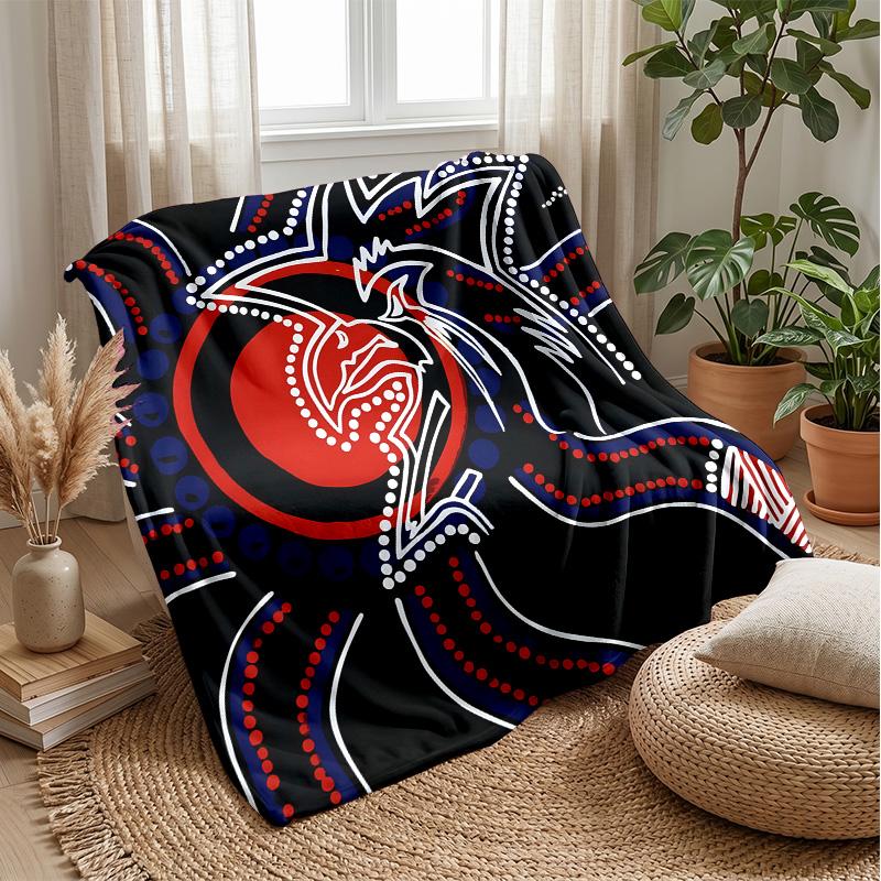 Sydney RoostersPrinted Flannel Blanket Cozy Skin-Friendly Warm Throw for Couch Bed Indoor Daily Use