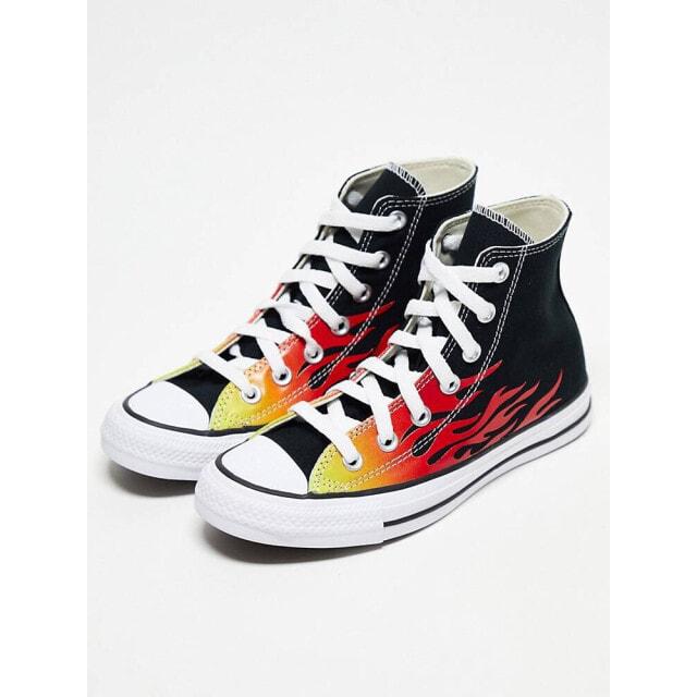 

Черные кроссовки Converse Chuck Taylor All Star Hi с пламенем