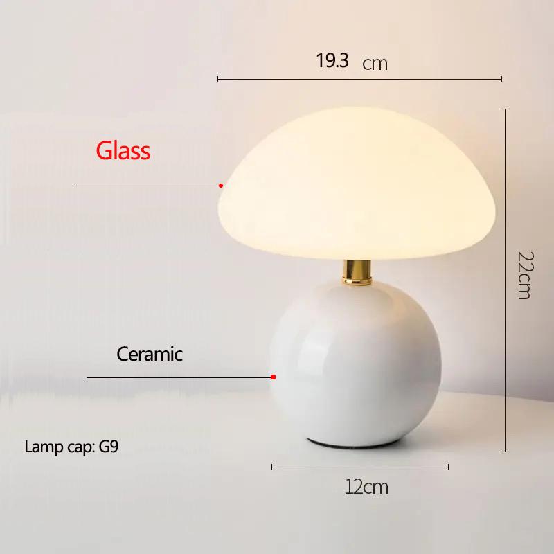 Xiaomi Ceramic Mushroom Table Lamp Nordic Cream Style Bedroom Bedside Living Room and Dining Room Table Lamp Atmosphere Table Lamp