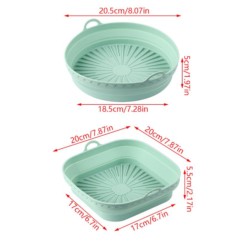 Reusable Air Fryer Silicone Basket Oven Baking Tray Airfryer Silicone Pot For Pizza Fried Chicken Grill Pan Mat Kitchen Tool