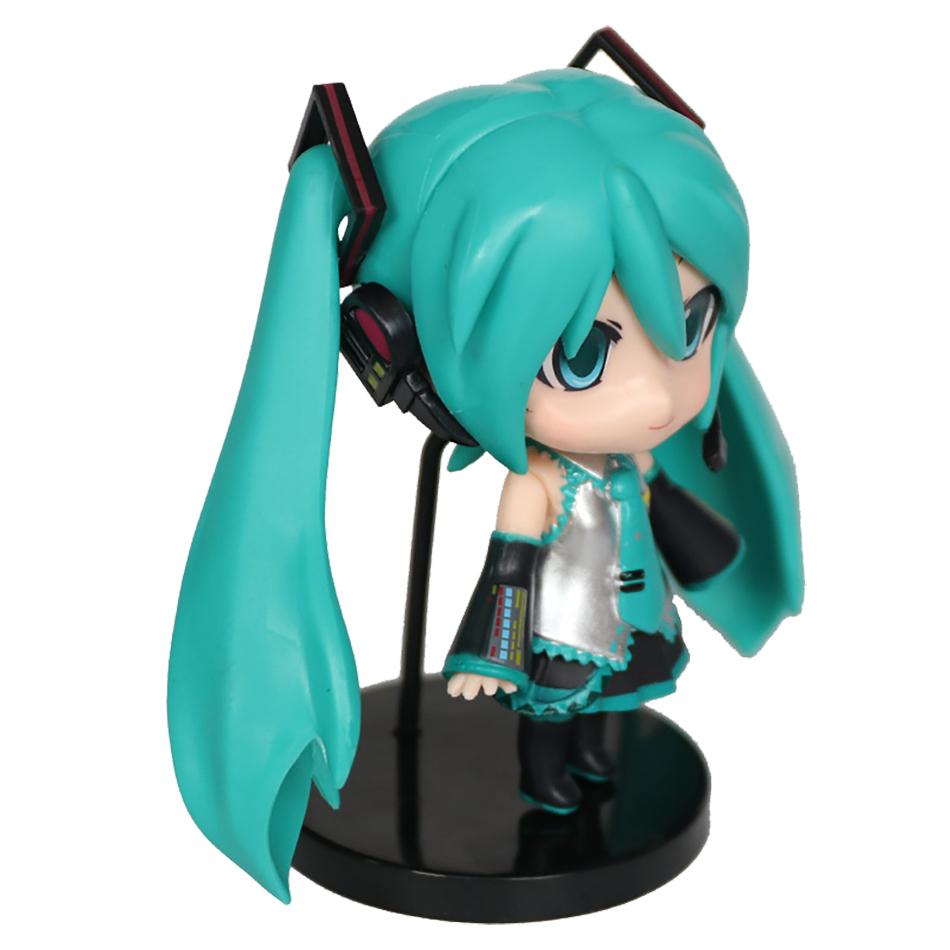 Anime Miku Figure Mini Character Ornaments Cherry Blossom Pink Leek Green Glacier Snow Blue Hatsune desk Decoration Toy Gift