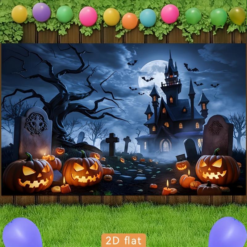 Two-dimensional plane two-dimensional banner 1 piece of Halloween Happy Party banner. Cartoon style.PMJ
