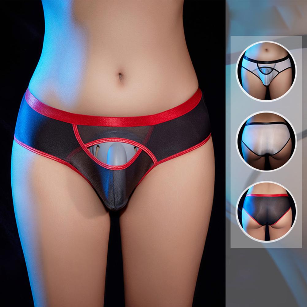 Comfortable Mens Briefs Elastic Glossy Knickers Opening