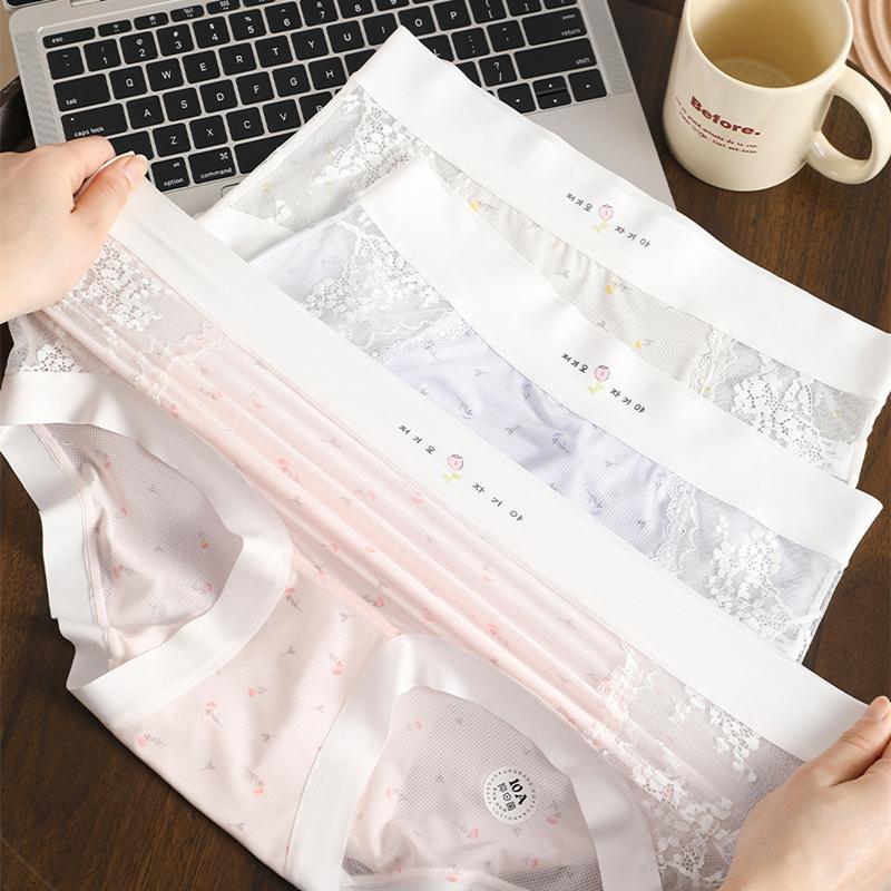 Women Panties Sexy Lace Briefs High Waist Plus Size Crotch Breathable Underpants Lingerie Ladies Underwear XXXL