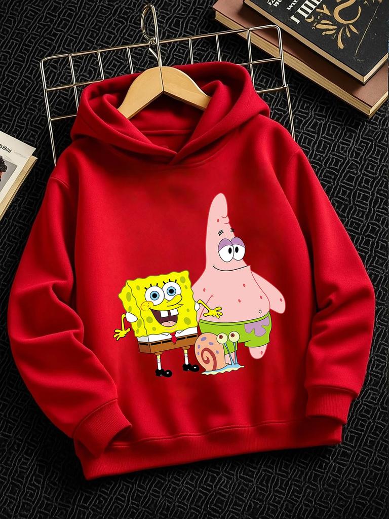 Pearl SpongeBob Hooded Sweatshirt For Kids Summer Cute Crewneck Age 3-14