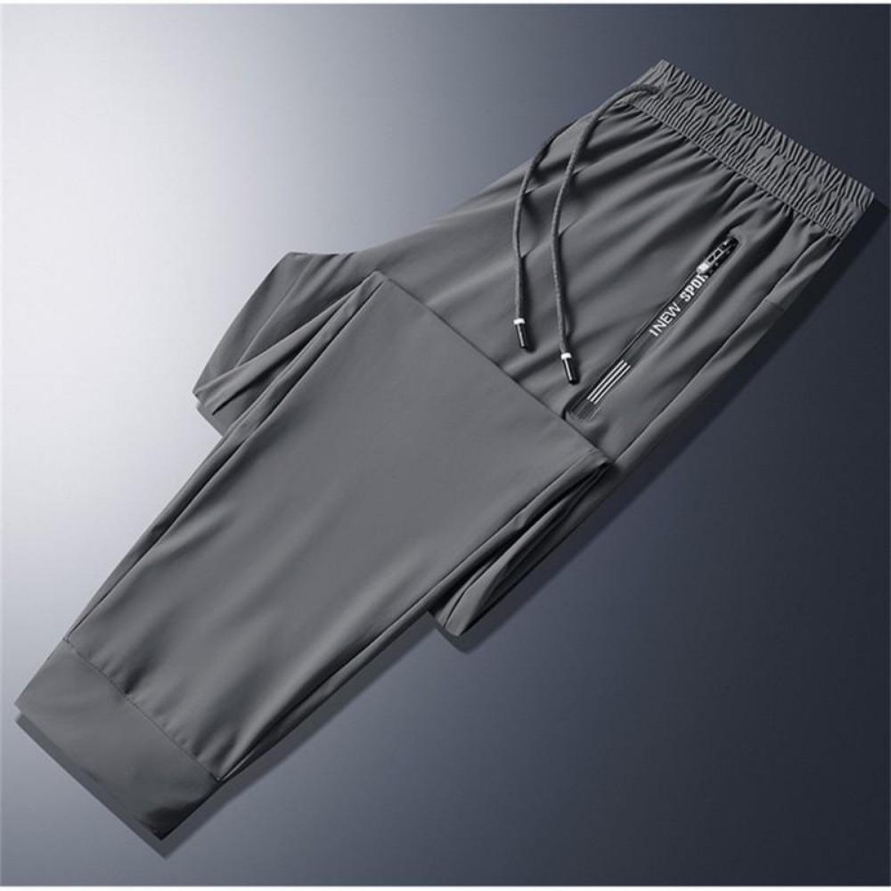 Men's Cool Skin-friendly Casual Pants Daily Jogging Speed Dry Sweatpants Summer Stretch Stylish Pants Black and Grey