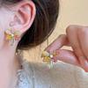 Crystal Flower Stud Earrings Annual Design Premium Earrings Exquisite Versatile Earrings Women