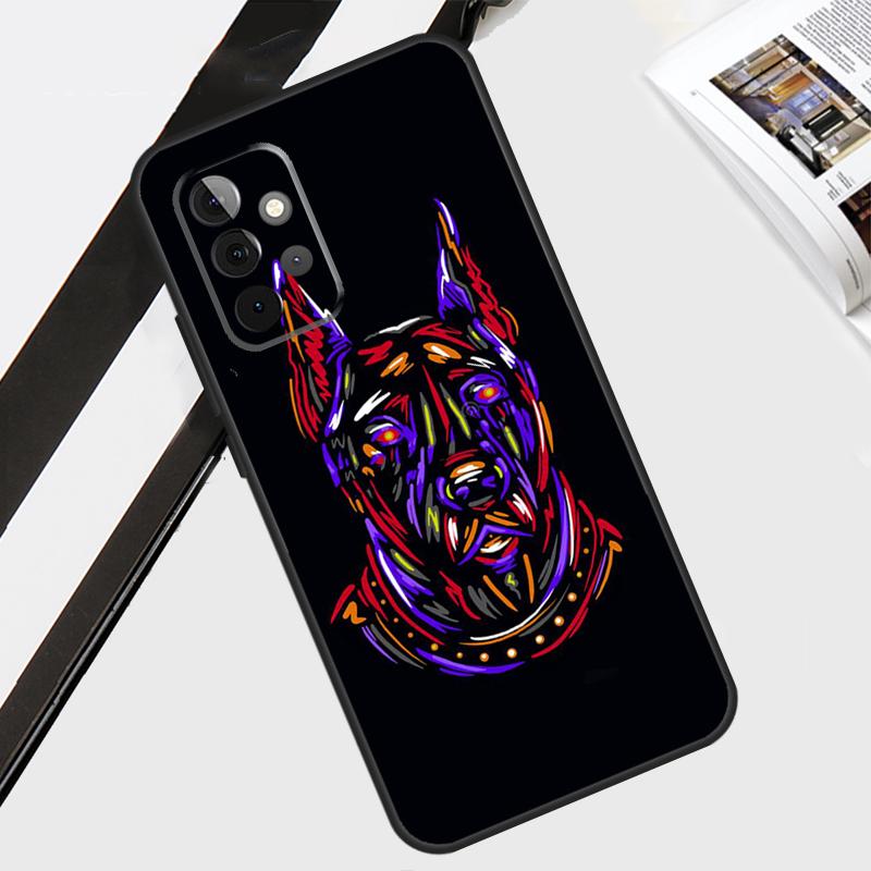 Animals Doberman Dog Case For Samsung Galaxy A12 A22 A32 A52 A56 A36 A26 A16 A06 A54 A34 A14 A13 A53 A15 A35 A55