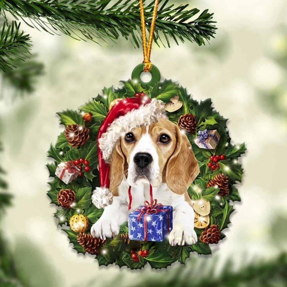 

Hanging Christmas Dog Acrylic Pendant Acrylic Christmas Tree Pendant Window