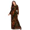 Plus Size Women's New Autumn Long Sleeve Print Dress
