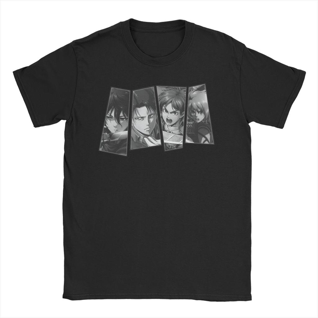 Men Women Attack On Titan Levi Eren T Shirt Shingeki No Kyojin Anime Pure Cotton Clothing Novelty Tee Shirt Plus Size T-Shirts