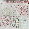 5D Geprägte Weihnachts-Nagelsticker - Baum Schneeflocke Elch Schneemann Decals, Herbst Winter Maniküre Zubehör für DIY Salon Zuhause