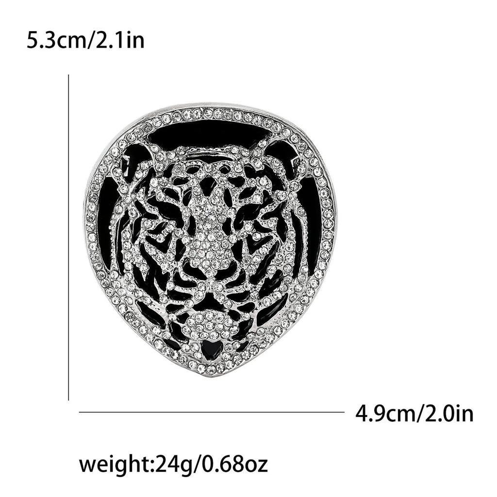 Rhinestone Leopard Pin for Women Unisex Tiger Badge Wolf Brooch Office Party Friend Gifts Jewelry Accessories stranger things
