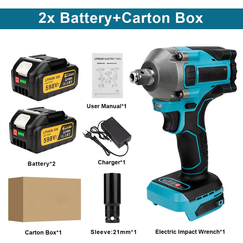 1/2 inch Screwdriver Socket Power Tools Brushless Electric Impact Wrench Cordless Portable Electric Wrench