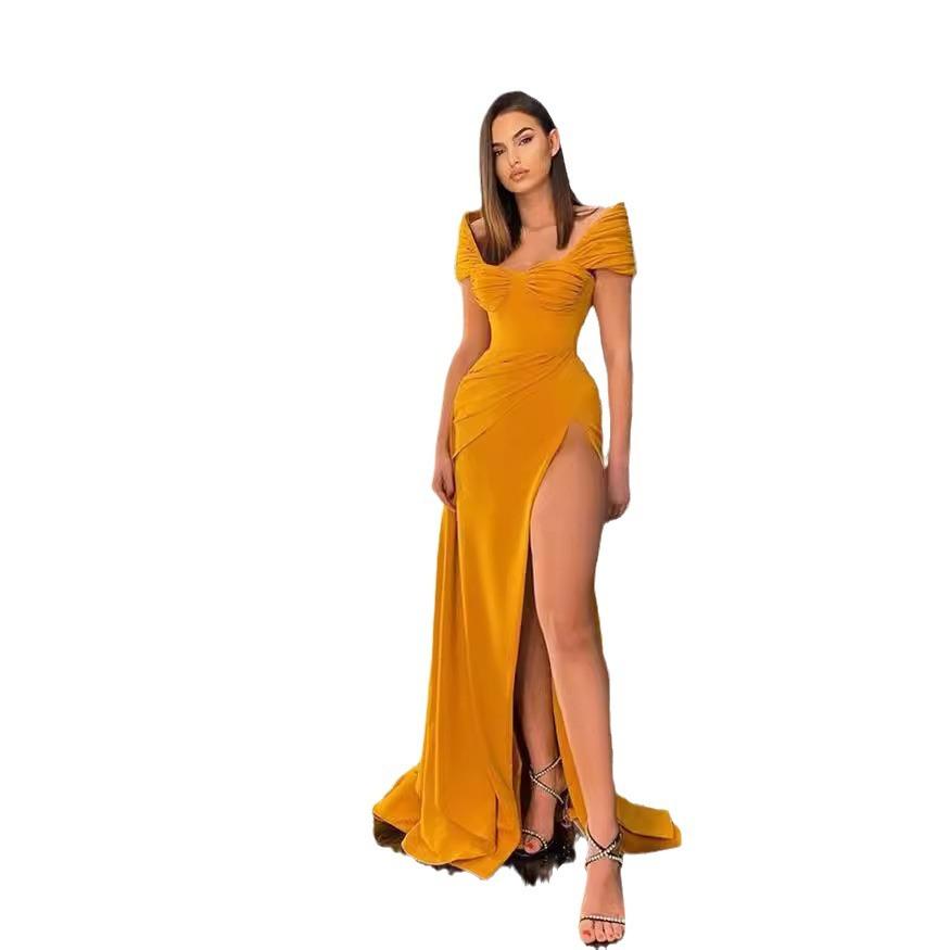New Women's Clothing New Shoulder Sleeve Slim Dress Hip Wrap Dress