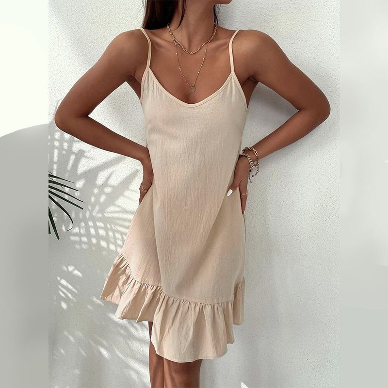 Elegant Short Skirt Large Swing Type Suspension Dress Dress