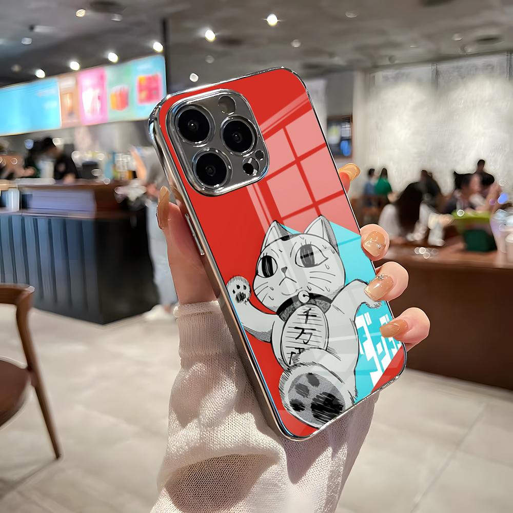 Anime Dandadan Phone Case For IPhone 17 Pro Max 15 Pro 16 14 Plus 12 13 Mini 11 Pro Shockproof Electroplated Glass Cover