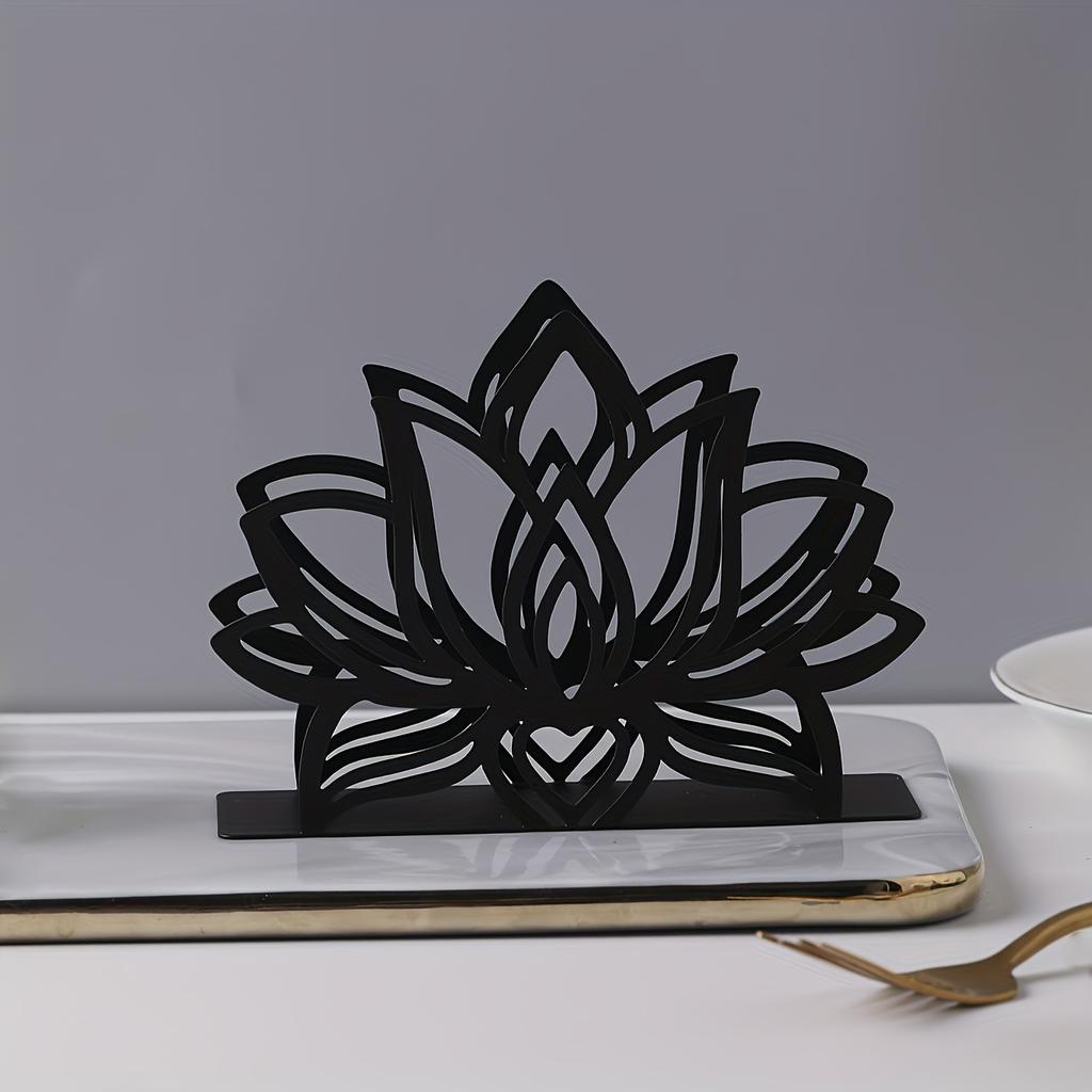 1pc Elegant Metal for Lotus Flower Napkin Holder - Stylish Kitchen & Dining Tabletop Accessory,Ideal for Home and Restaurant Use