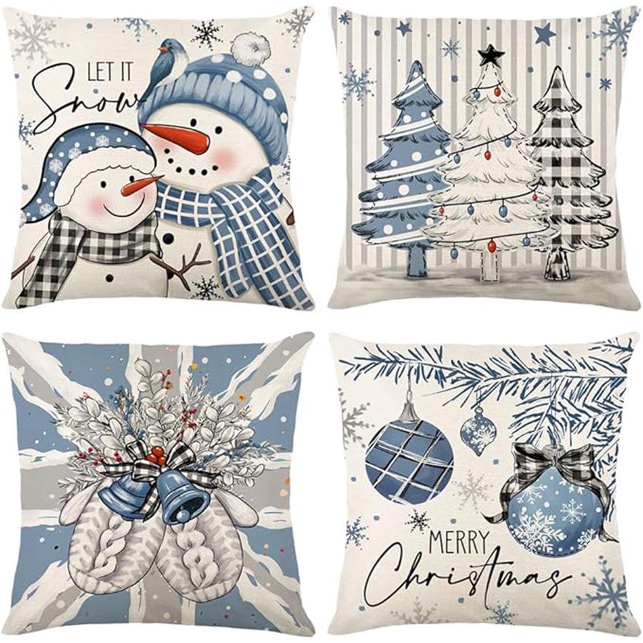 Christmas Sofa Cushion & Lumbar Pillow Cover for Living Room or Office