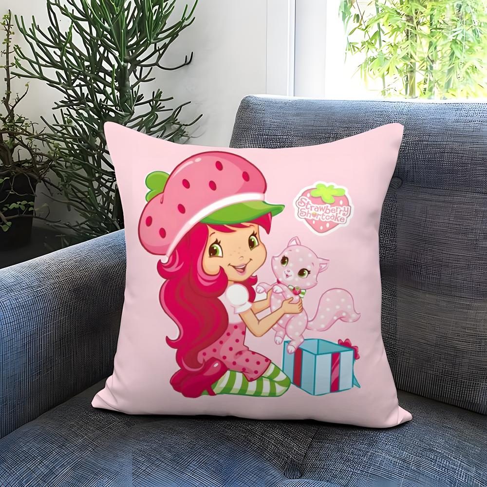 Hot S-SStrawberry Shortcake Cushion Cover Comfortable Reversible Pillow Cover Ideal for Car Sofa Bedroom & Beyond