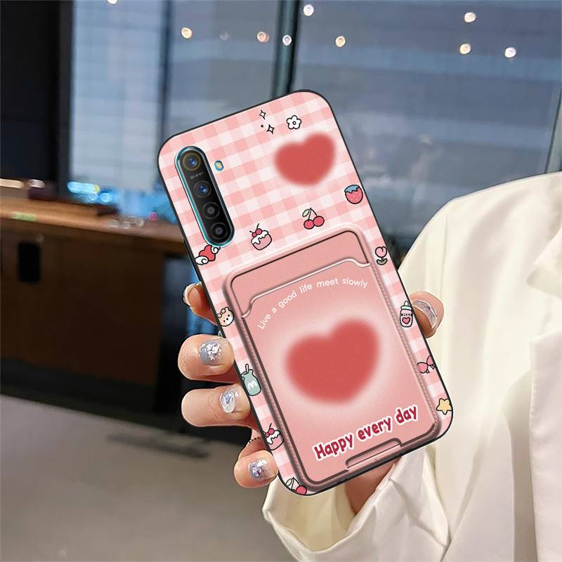 Full wrap Waterproof Phone Case For OPPO Realme X2/Realme XT/K5 Shockproof TPU Cute Card bag protective Card slot Cover