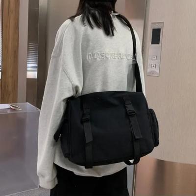 Ιαπωνική Harajuku Γυναικεία τσάντα αγγελιαφόρου μονόχρωμη τσάντες χιαστί καμβά Μαθητικές τσάντες μεγάλης χωρητικότητας Τσάντα ώμου