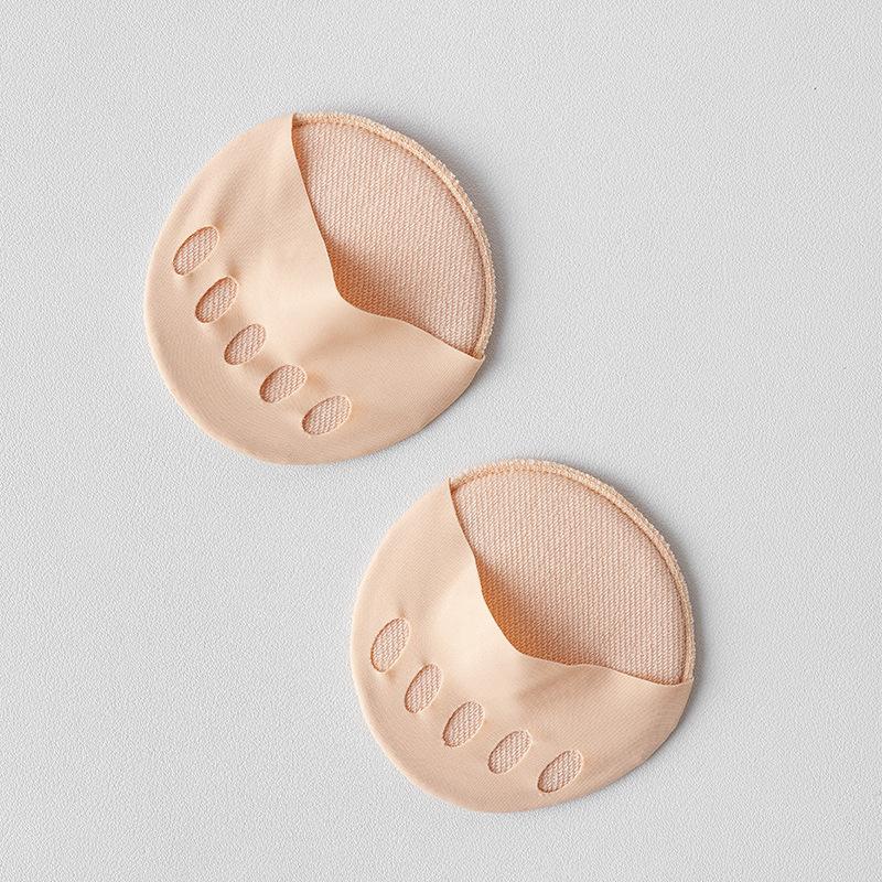 

Летние губчатые подушечки для ног для женщин, носки с разделением пальцев, для передней части стопы, для высоких каблуков, невидимые носки-полуследки, универсальные хлопковые носки 1 pair телесный