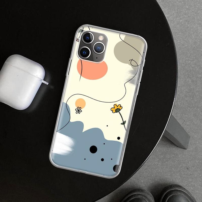 Abstract Women Face Line Phone Case Cover for iPhone 11 12 13 Mini 14 15 Plus 16 Pro Max 17 Air 7 8 + SE Art Customized Fundas 1