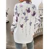 Plus Size Women's Spring Style Printed Cardigan Long Sleeved Shirt